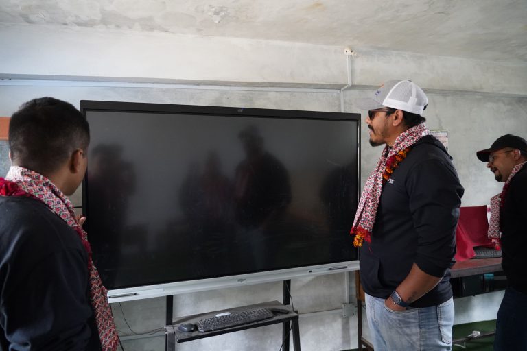 Smart board handover at a local school